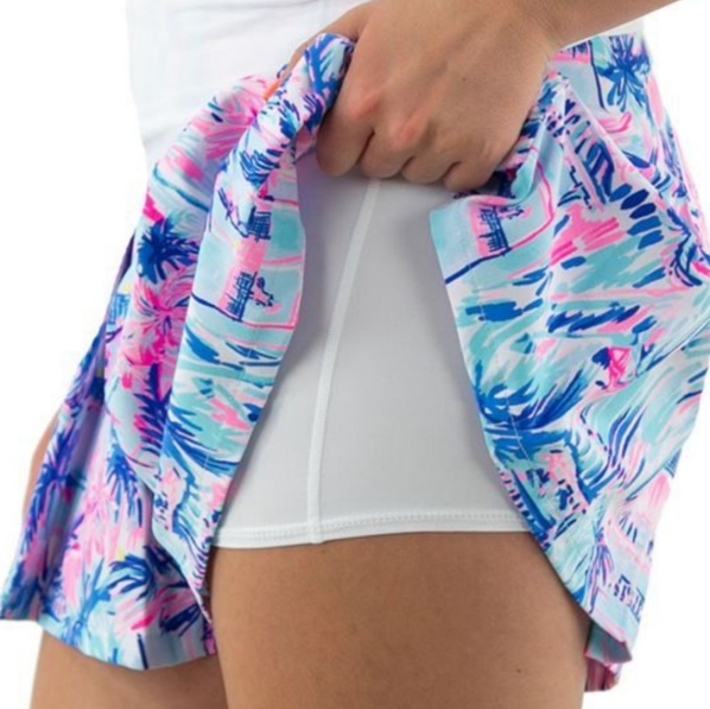 Lilly Pulitzer set Ravello Blue Print Tank Top with built-in Bra & Skort nwt - Picture 5 of 8